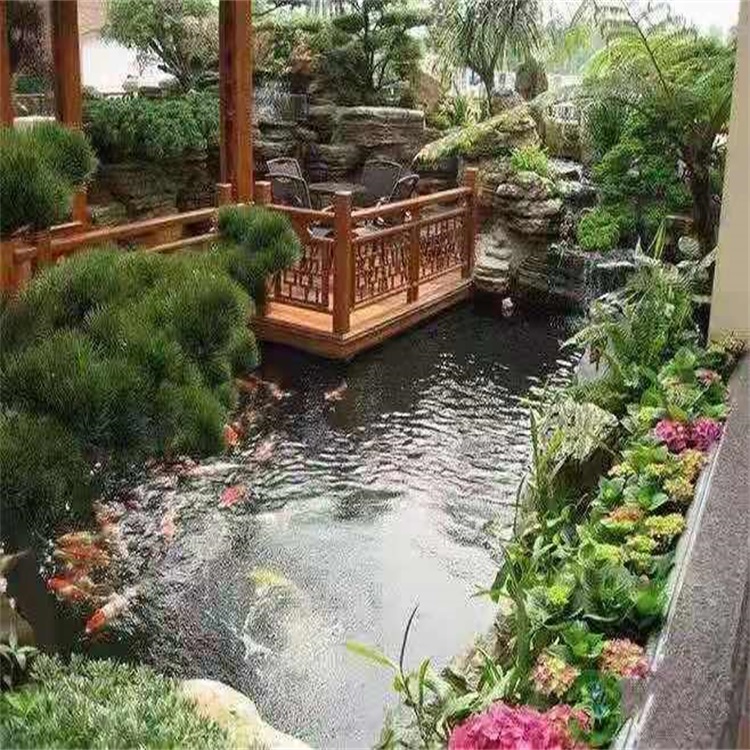 石泉别墅庭院景观设计鱼池